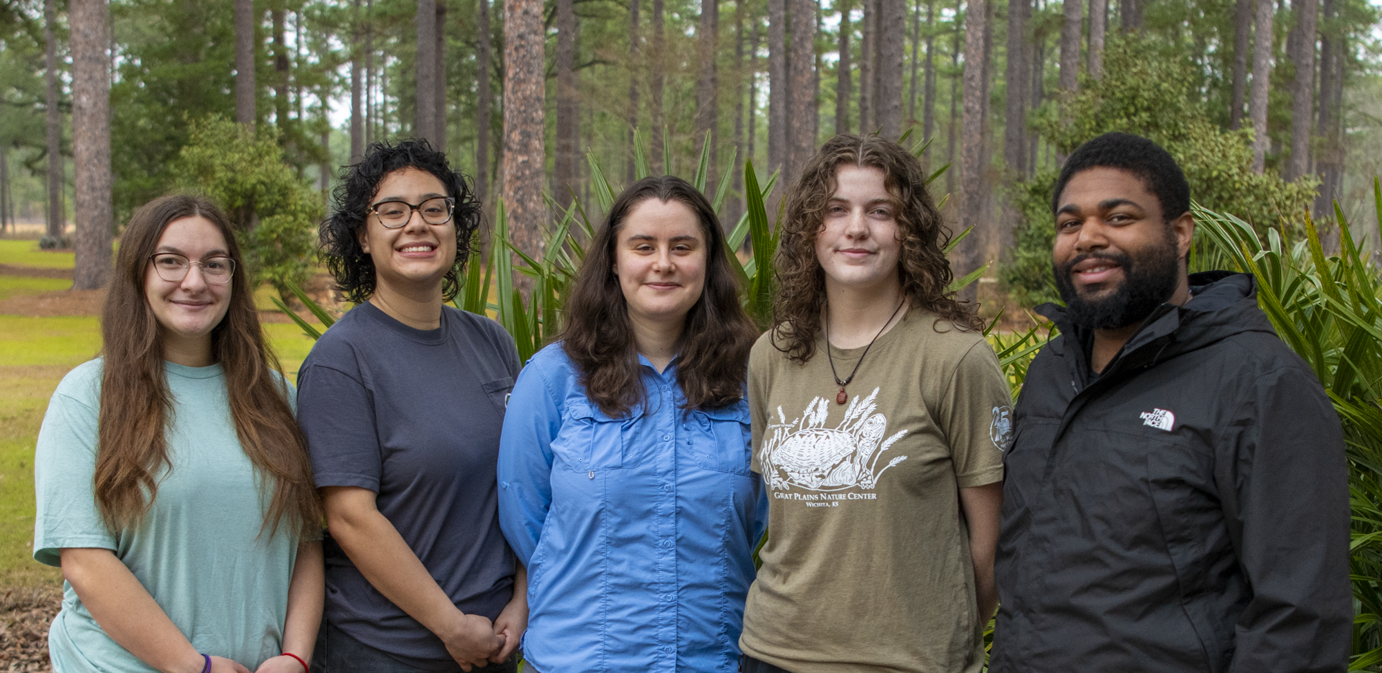 the second cohort of year two's RaMP Fellows. From left to right, we have Isabella Rios, Giselle Hernandez, Gabby Kupper, Laura Phillips, and James Hawkins.