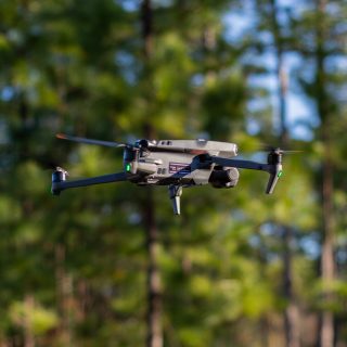 A drone in flight.